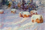 Frosted Hay Bales